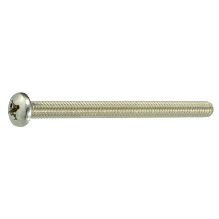 #12-24 x 3 in Phillips Pan Machine Screw, Plain 18-8 Stainless Steel, 4 PK